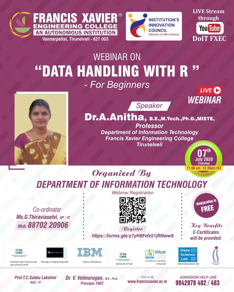 DATA HANDLING WITH R
