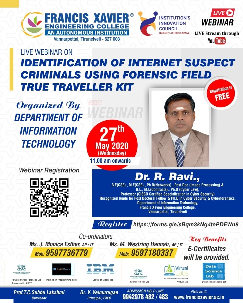 IDENTIFICATION OF INTERNET SUSPECT CRIMINALS USING FORERSIC FIELD TRUE TRAVELLER KIT